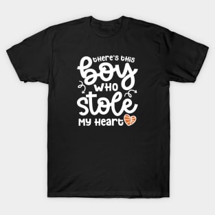 There's This Boy Who Stole My Heart Basketball Mom Cute Funny T-Shirt